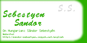 sebestyen sandor business card